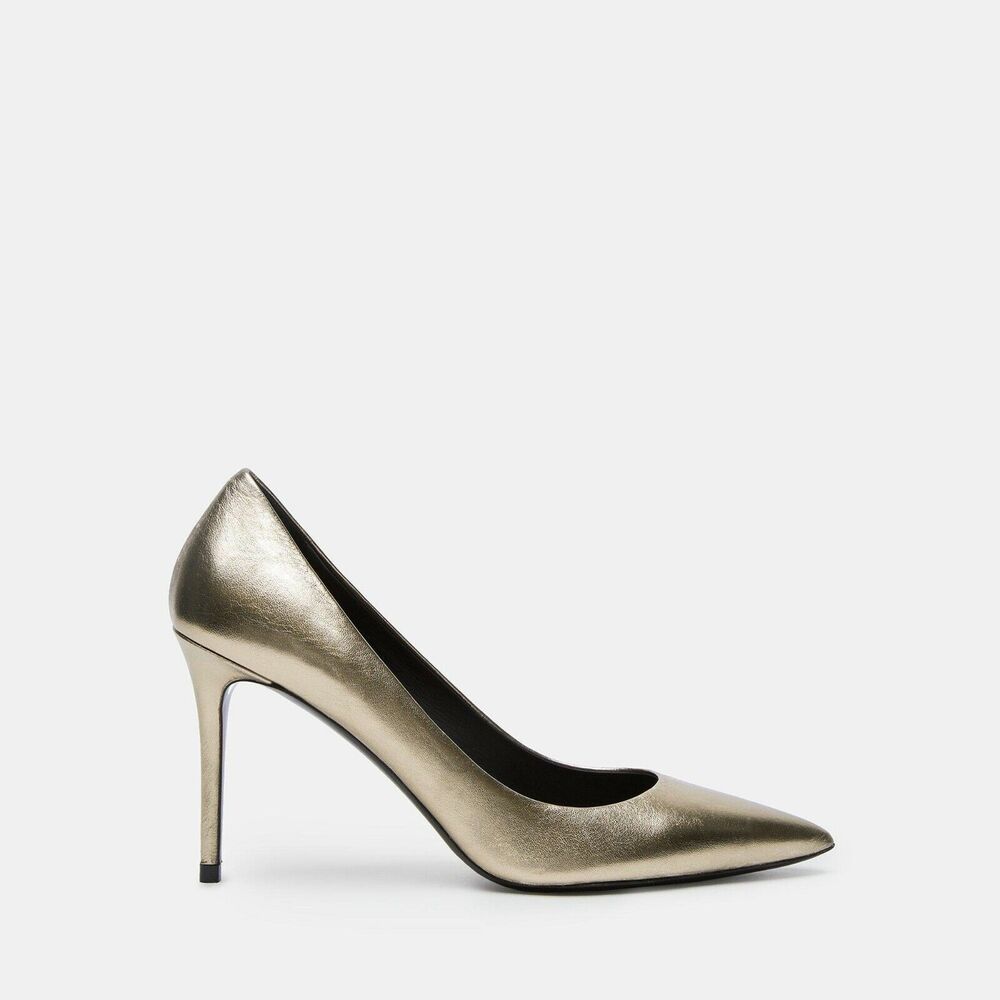 Theory Women's Metallic Leather Pumps Pointy Pumps Sz 39.5 NWOB 595